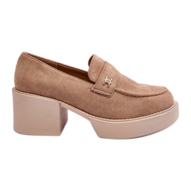 Women's Suede High Heel Shoes, Beige Afnira