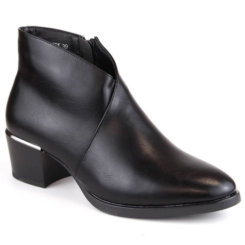 Insulated high-heeled cowboy boots Vinceza W JAN244, black