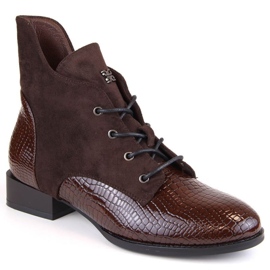 Insulated flat-heeled boots Vinceza W JAN246B brown