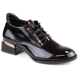 Vinceza W JAN254A black patent lace-up shoes