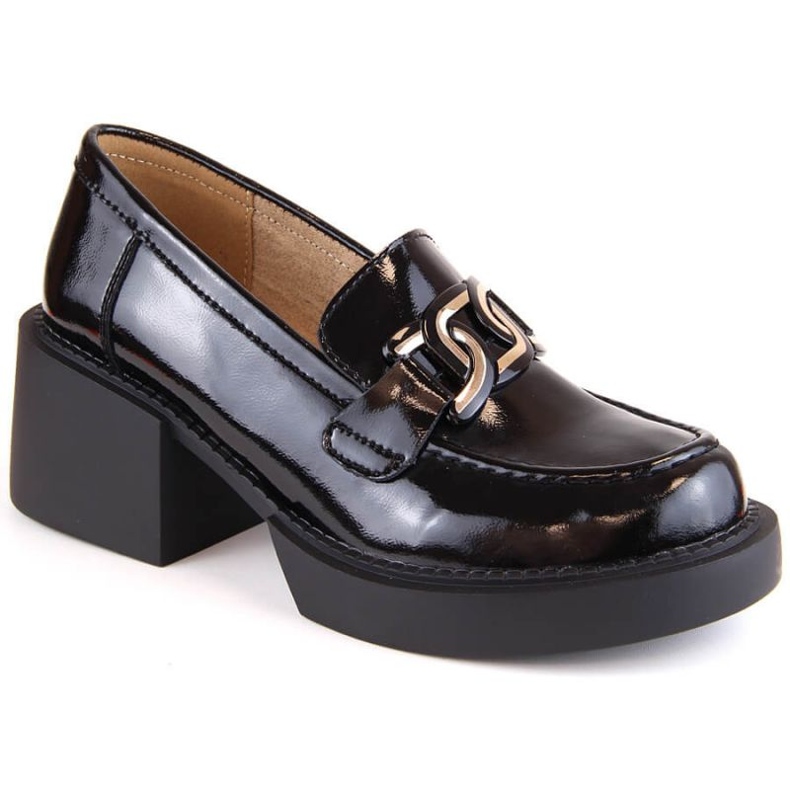 Filippo W PAW466 black leather high-heeled loafers Filippo W PAW466 black leather high-heeled loafers