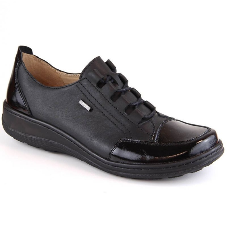 Comfortable leather shoes Helios W H408A, black