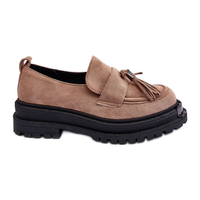 PS1 Suede Shoes, Beige Women's Moccasins Ramvli