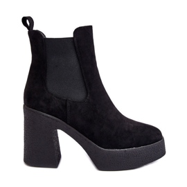 PS1 Suede Ankle Boots On A Massive High Heel, Black Sunilda