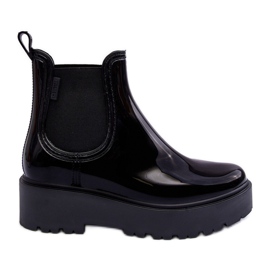 Lacquered Wellington boots on the Big Star Platform MM274395 Black
