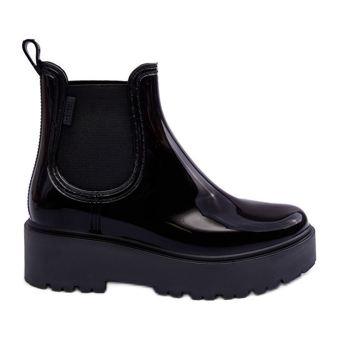 Lacquered Wellington boots on the Big Star Platform MM274395 Black