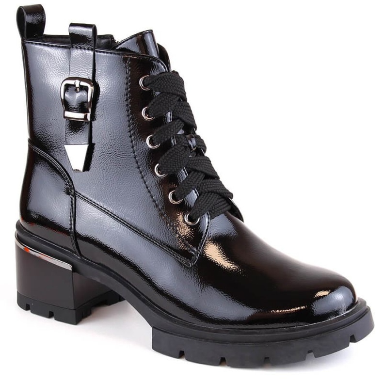 Insulated high-heeled ankle boots D&amp;A S.Barski Premium Collection W OLI235 black