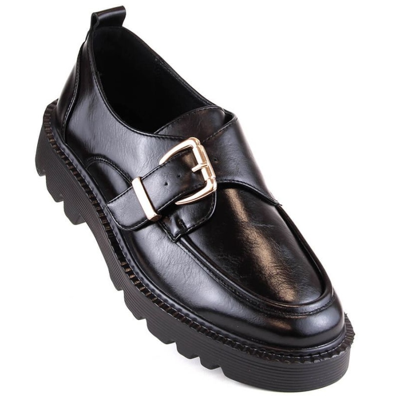 Platform shoes with a buckle Vinceza W JAN237A, black
