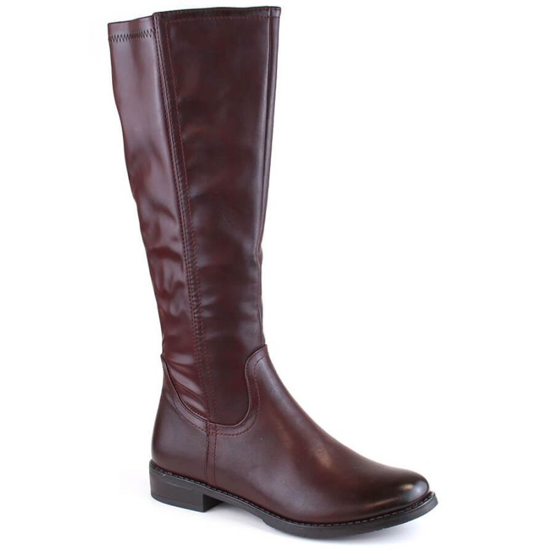 Insulated flat-heeled boots M.Daszyński W SAN21A, burgundy violet
