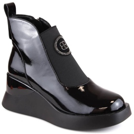 Patent wedge boots D&A S.Barski Premium Collection W OLI226 black Patent wedge boots D&A S.Barski Premium Collection W OLI226 black