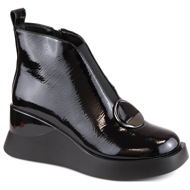 D&A S.Barski Premium Collection W OLI228A black wedge boots D&A S.Barski Premium Collection W OLI228A black wedge boots
