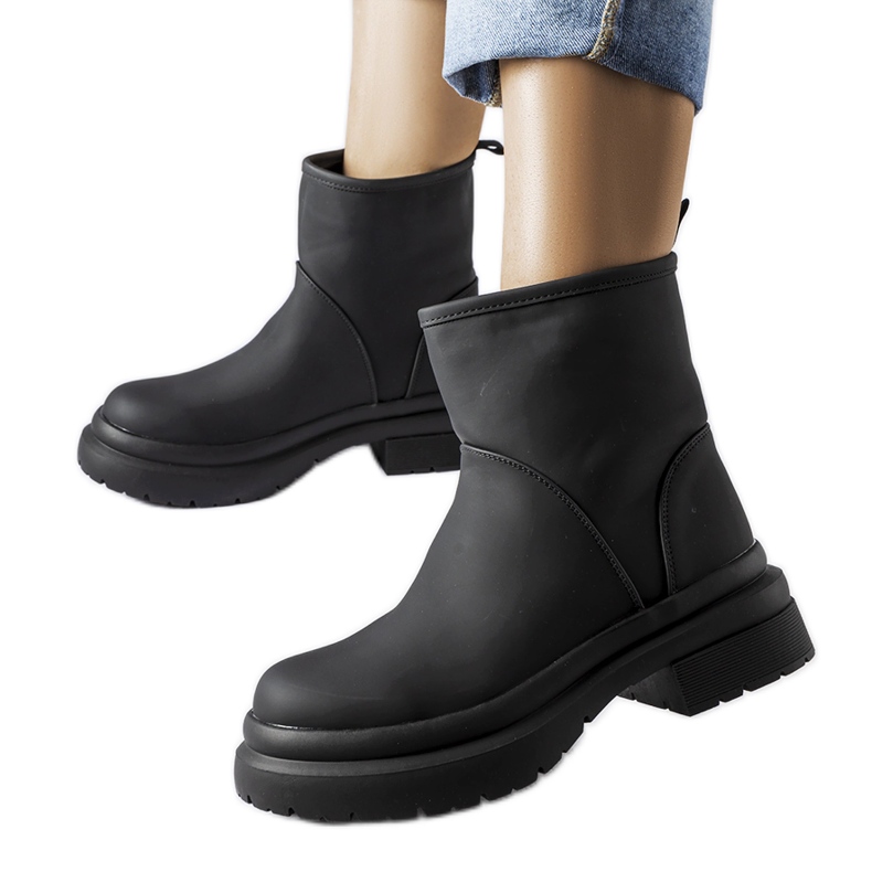 Black rubber insulated Clotilde ankle boots Black rubber insulated Clotilde ankle boots