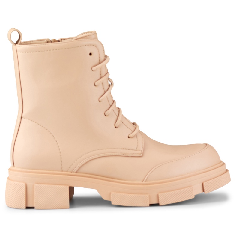 Women's nude lace-up ankle boots beige Women's nude lace-up ankle boots beige