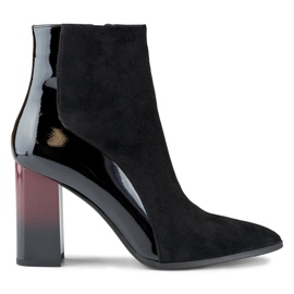 Elegant women's high-heeled boots black