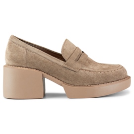 Comfortable women's shoes in dark beige