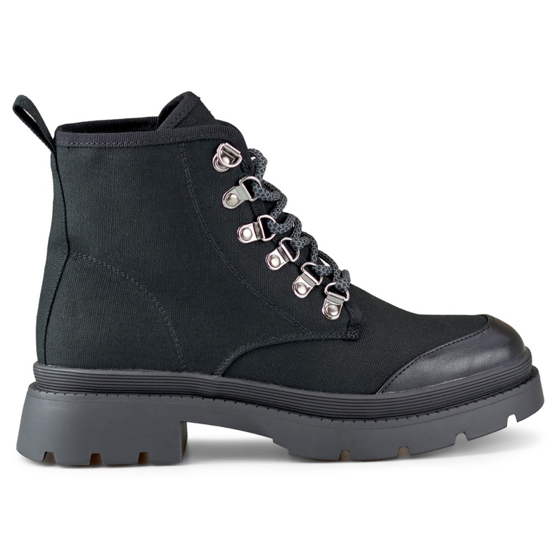 High women's sneakers imitating ankle boots black