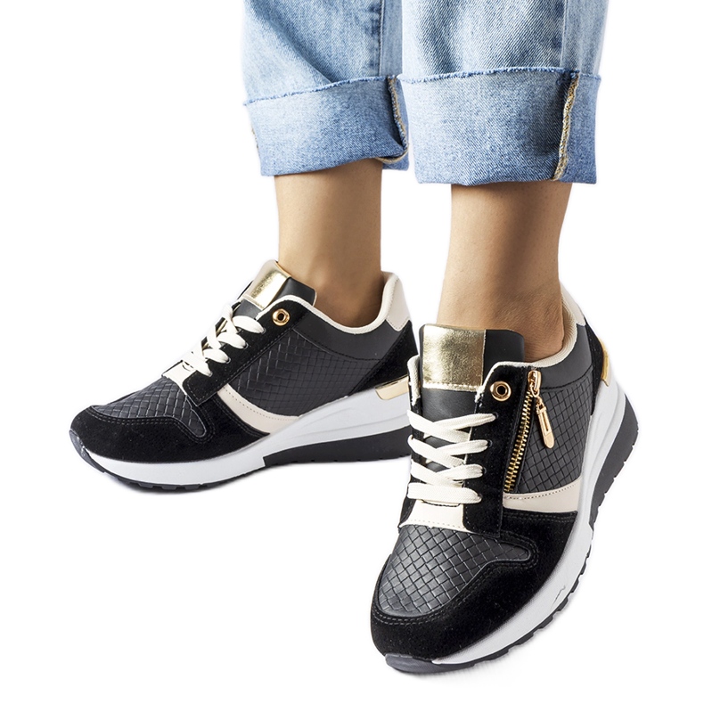 Black Ashland wedge sneakers