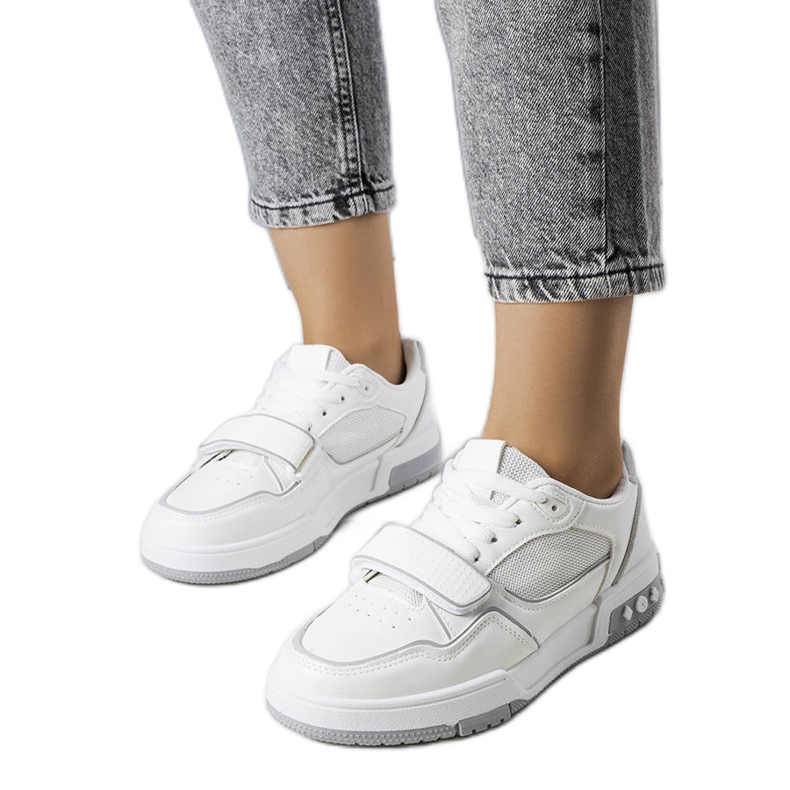 Gray Ollie women's sneakers white