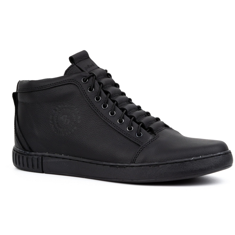 Polbut Men's leather ankle boots 2122 black