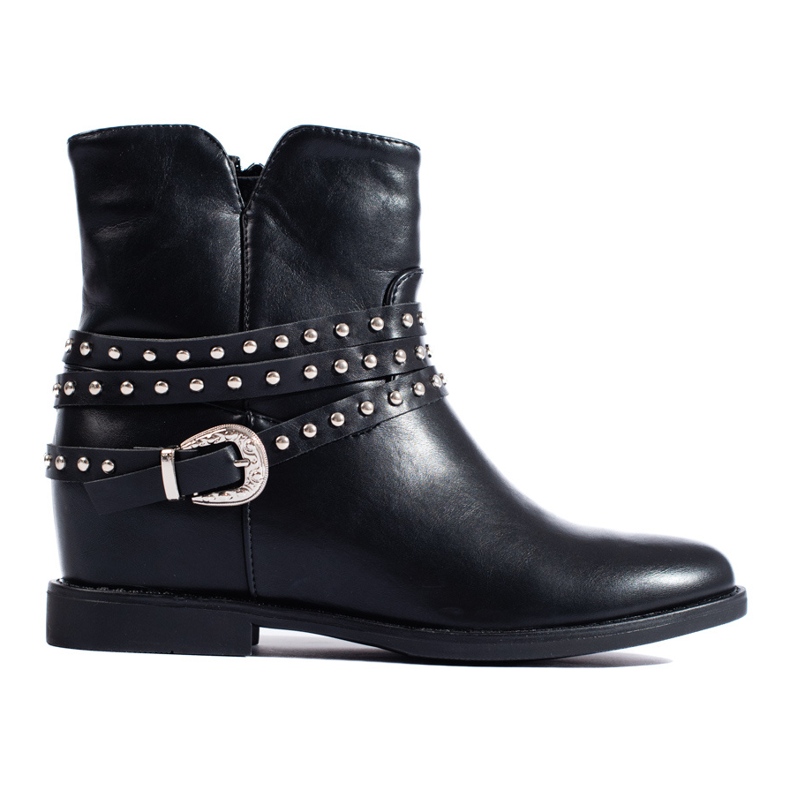 Shelovet black ankle boots with hidden wedge