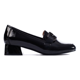 Vinceza patent-leather women's high-heeled shoes black