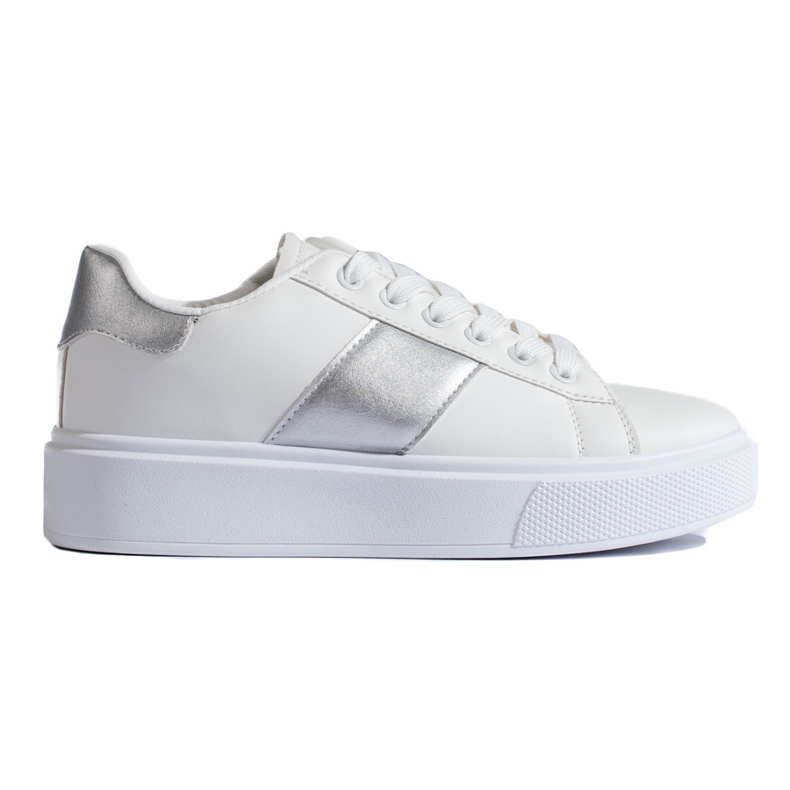 White women's sneakers on the Shelovet platform