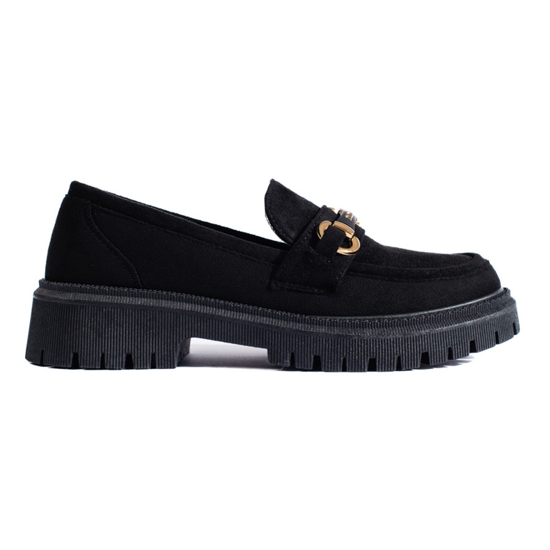 Black suede women's loafers from Shelovet Black suede women's loafers from Shelovet