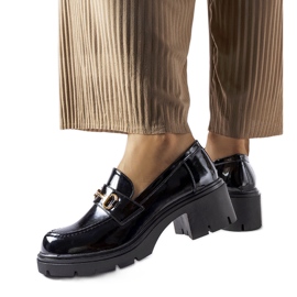Black patent leather Fabrizio high-heeled shoes