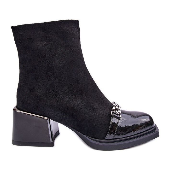 Suede Boots on a Massive Block S.Barski MR870-70 Black