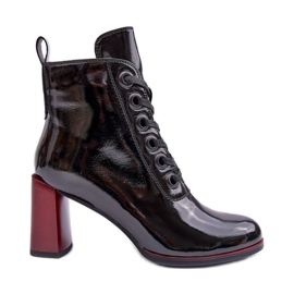 Patent lace-up ankle boots S.Barski MR870-15 Black
