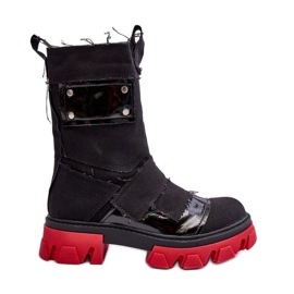 PS1 Black Elinare Women's Material Zipper Boots