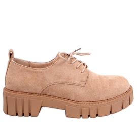 Amparo Khaki suede platform loafers beige
