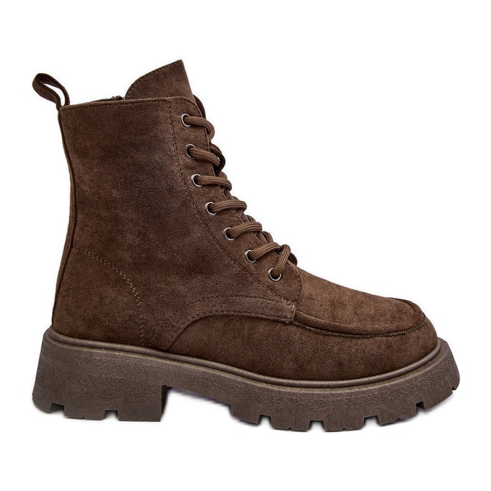 PS1 Suede Insulated Trapper Ankle Boots On A Flat Heel, Dark Green Zikey