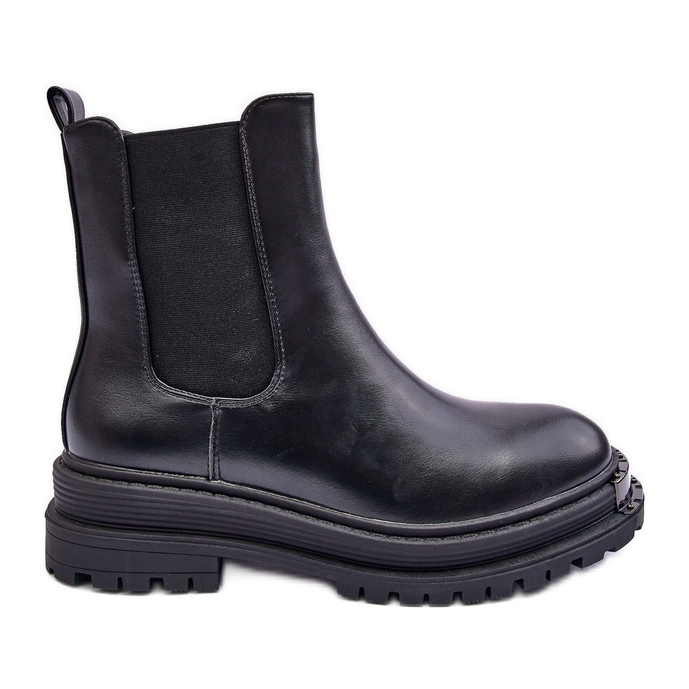 PS1 Chelsea boots with a flat heel and a platform, black, Linestta