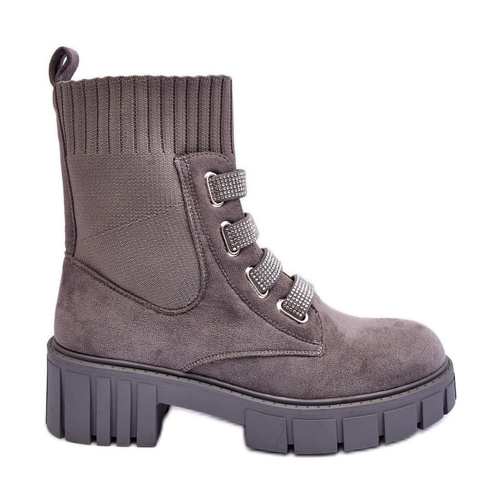 PS1 Suede Slip-On Sock Boots Gray Hope grey