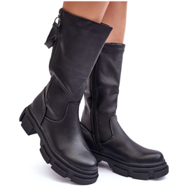 PS1 Mid-Calf Boots Black Lizames PS1 Mid-Calf Boots Black Lizames