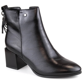 Black Jezzi insulated women's ankle boots