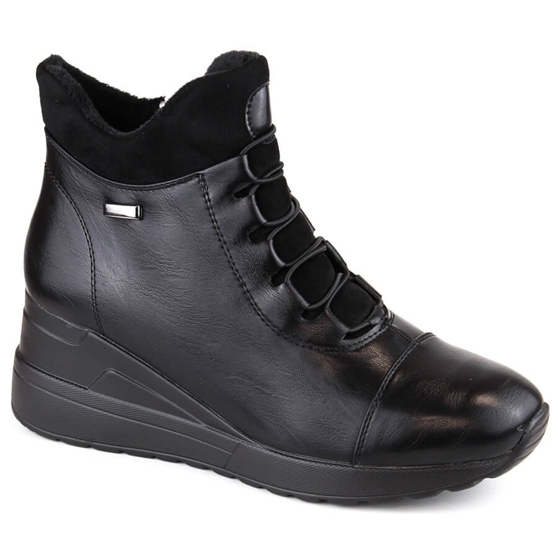 Black Women's insulated wedge boots Jezzi