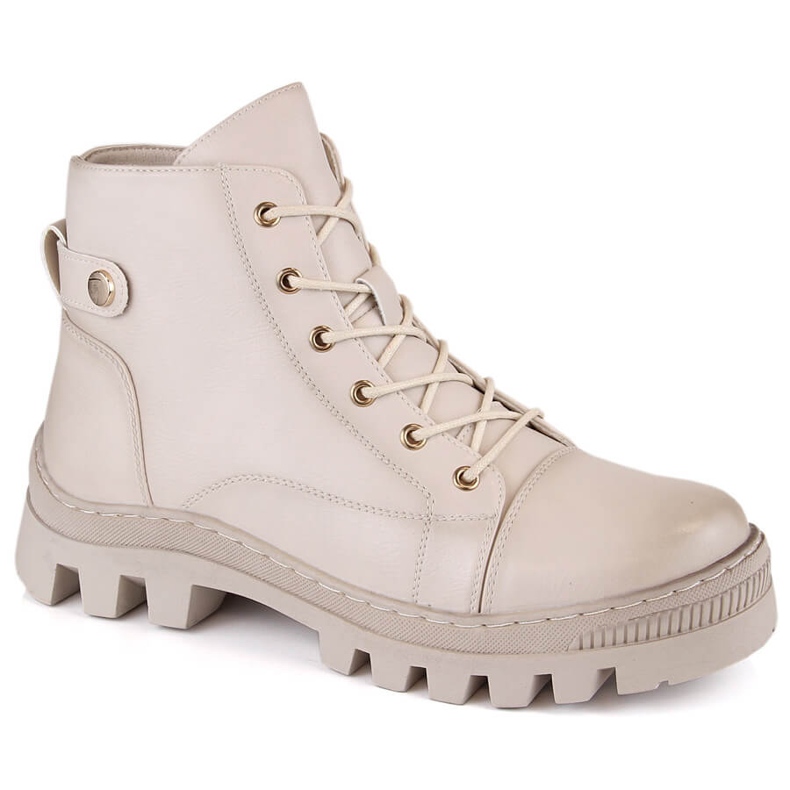 Beige women's ankle boots Potocki SZ12168