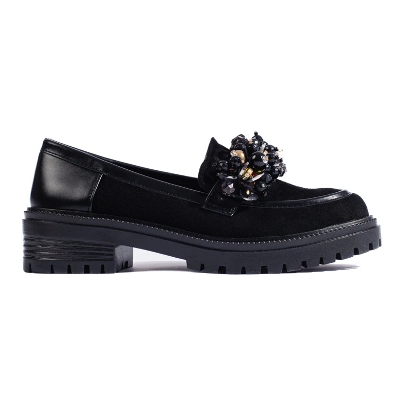 Women's black suede loafers from Shelovet