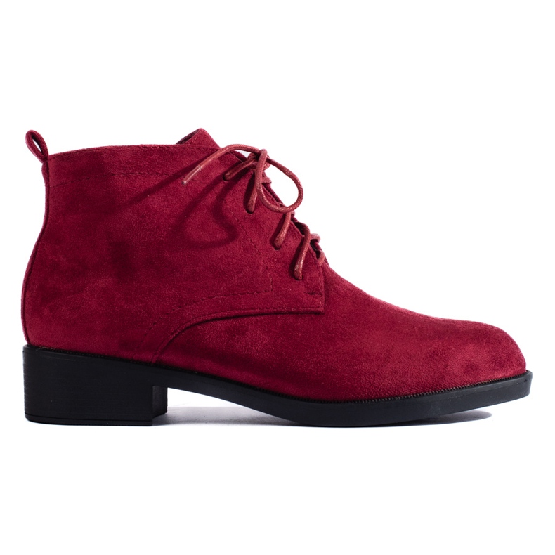 Shelovet lace-up burgundy suede ankle boots red Shelovet lace-up burgundy suede ankle boots red