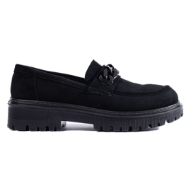 Black suede women's loafers from Shelovet