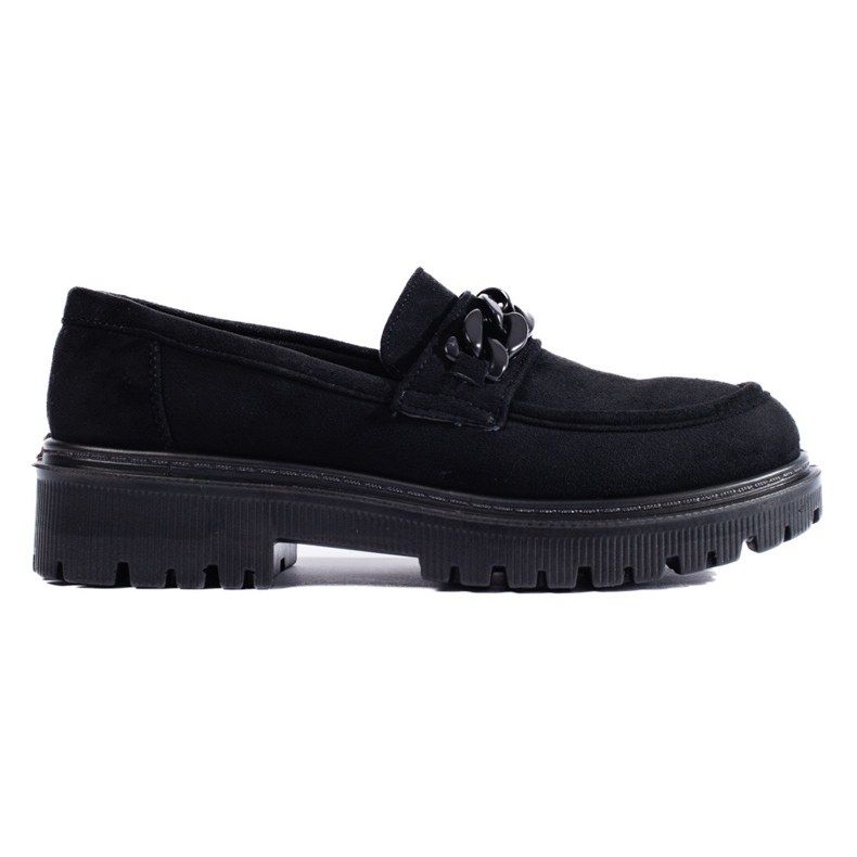 Black suede women's loafers from Shelovet