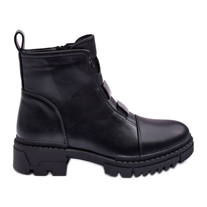 PS1 Black Azulenn Leather Flat Boots PS1 Black Azulenn Leather Flat Boots