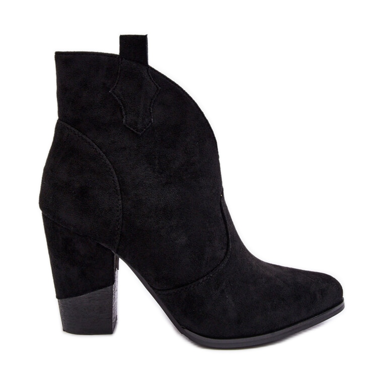 PS1 Suede Cowboy Boots on a High Heel Black Tanner