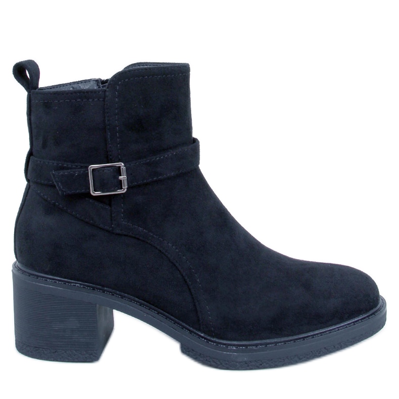 Aretha Black wide heel boots