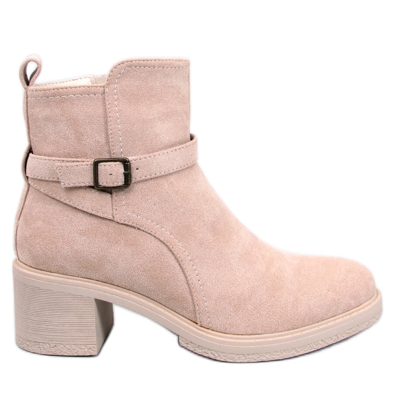 Wide-heeled boots Aretha Beige