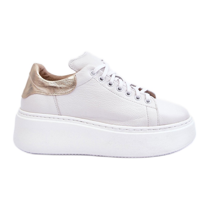 Women's Leather Sports Shoes on the Platform White Lemar 10150