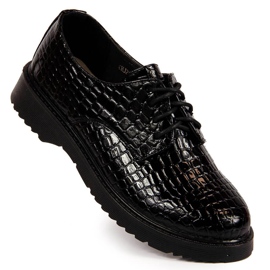 Women's lacquered oxford shoes, black, T.Sokolski J23-324 Women's lacquered oxford shoes, black, T.Sokolski J23-324