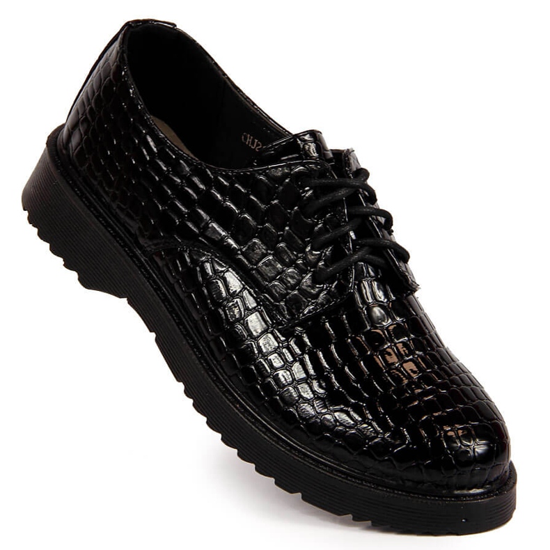 Women's lacquered oxford shoes, black, T.Sokolski J23-324